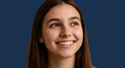 teenage girl smiling